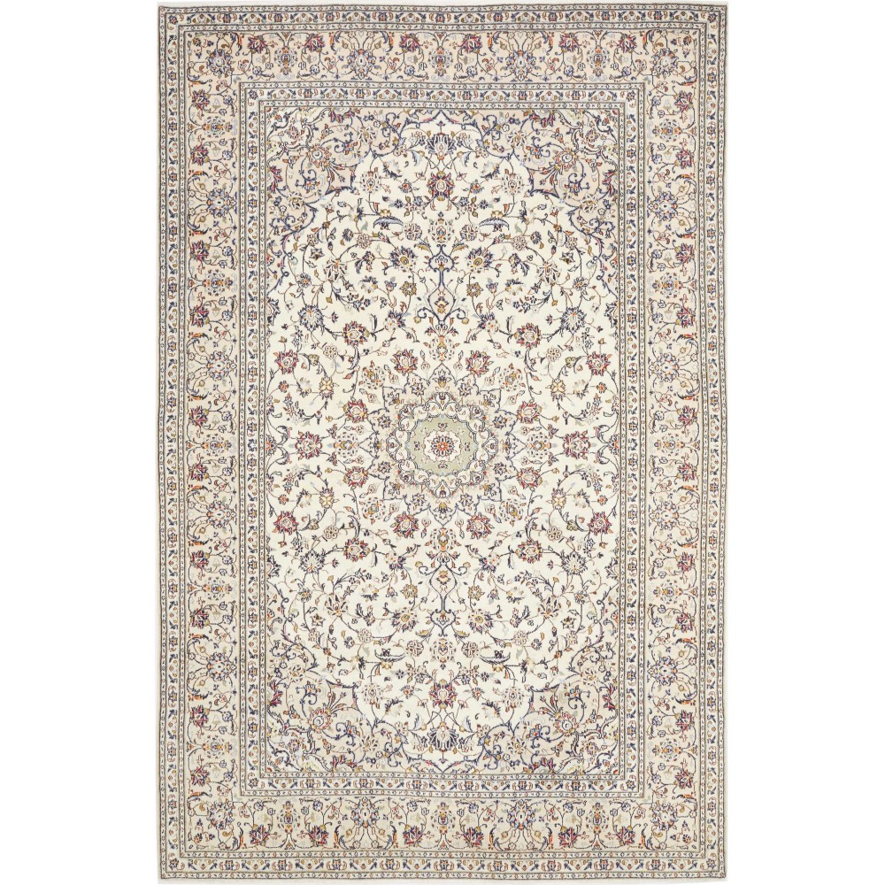 Tappeto Kashan Persia bianco grigio 200x307