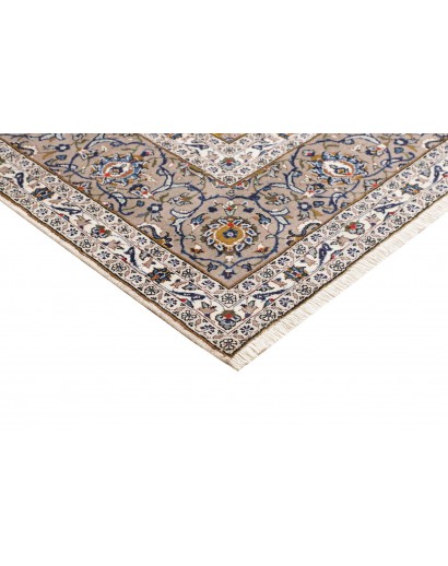 Tappeto Kashan Persia beige azzurro 255x356