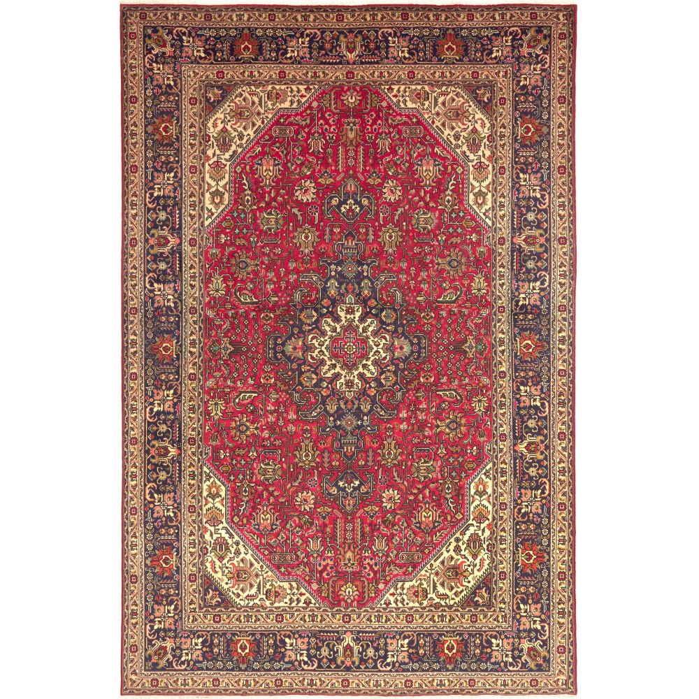 Tappeto Tabriz Persia marrone rosso 200x305