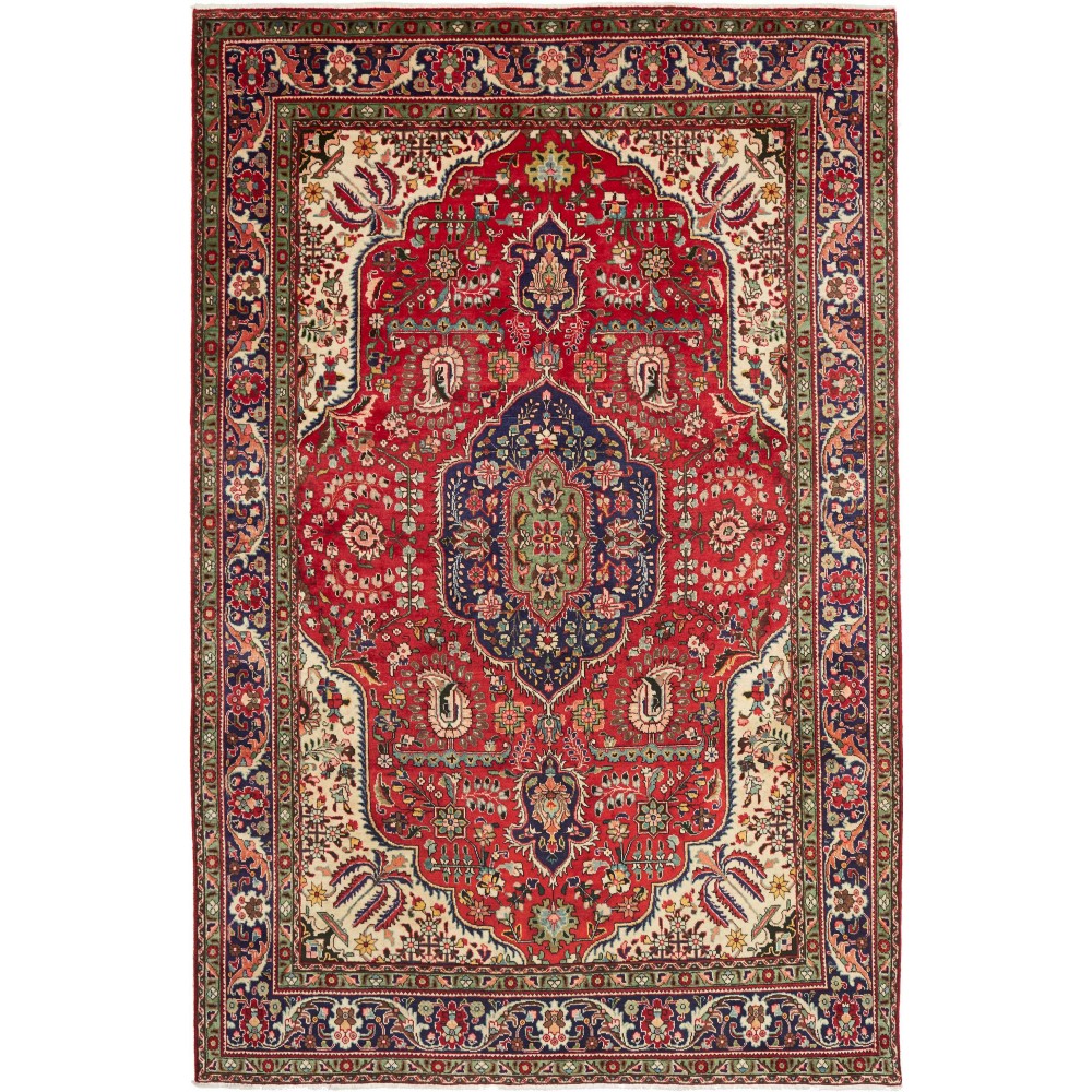 Tappeto Tabriz Persia marrone giallo 200x300