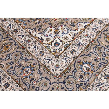 Tappeto Kashan Persia beige azzurro 255x356