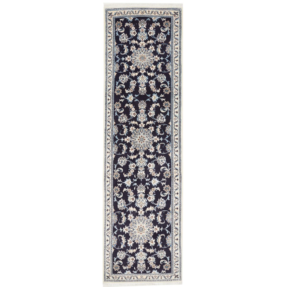 Tappeto Nain Kashmar Persia grigio azzurro 80x290