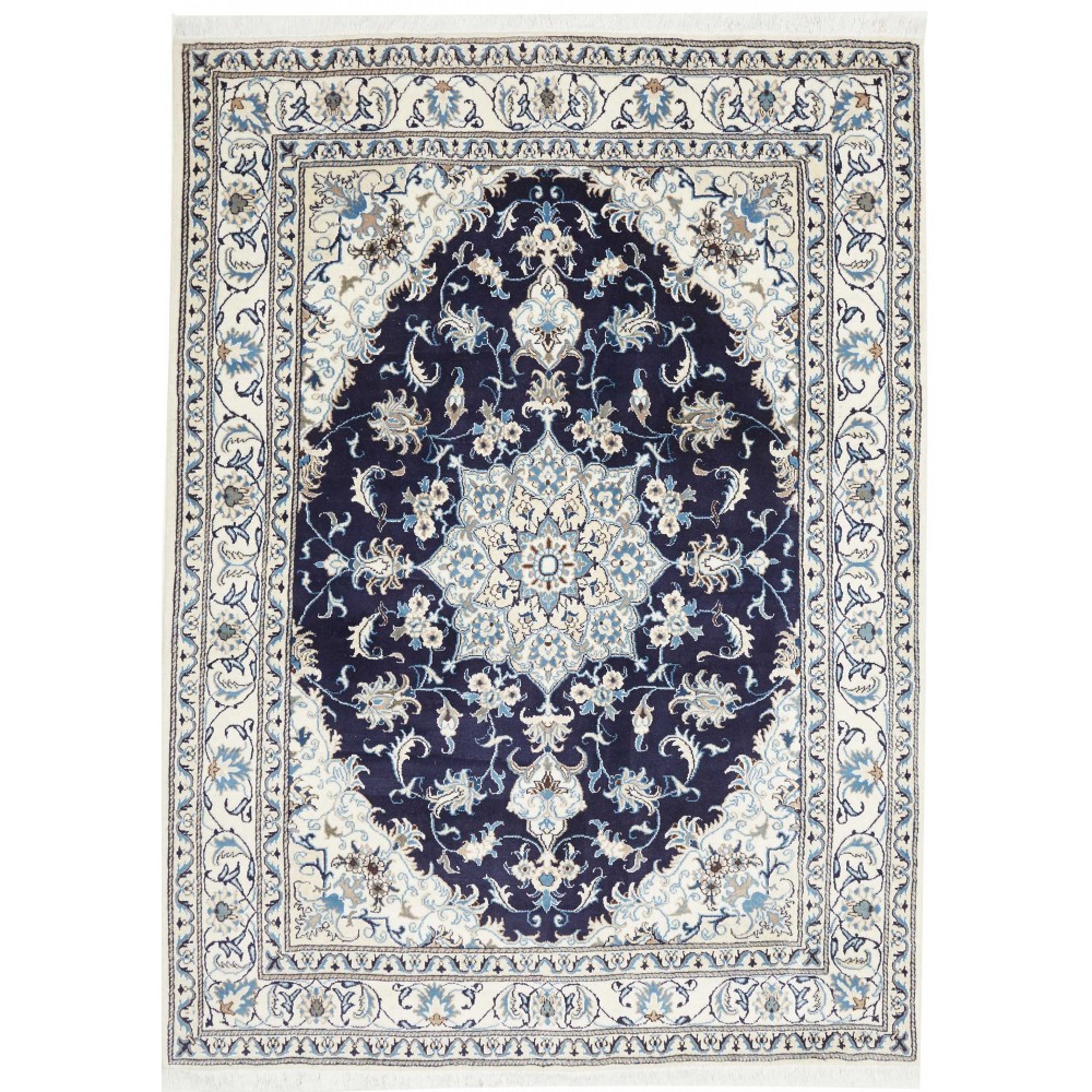 Tappeto Nain Kashmar Persia bianco grigio 168x234