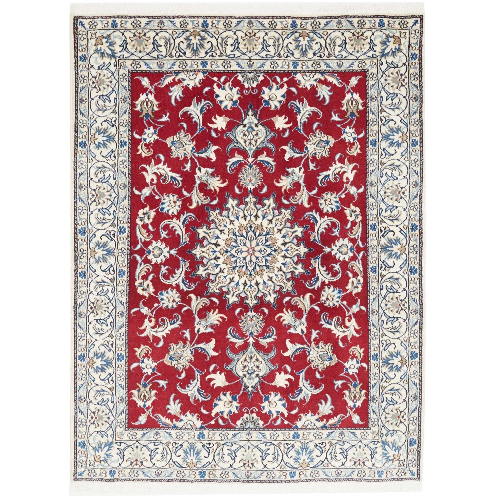 Tappeto Nain Kashmar Persia bianco grigio 148x195