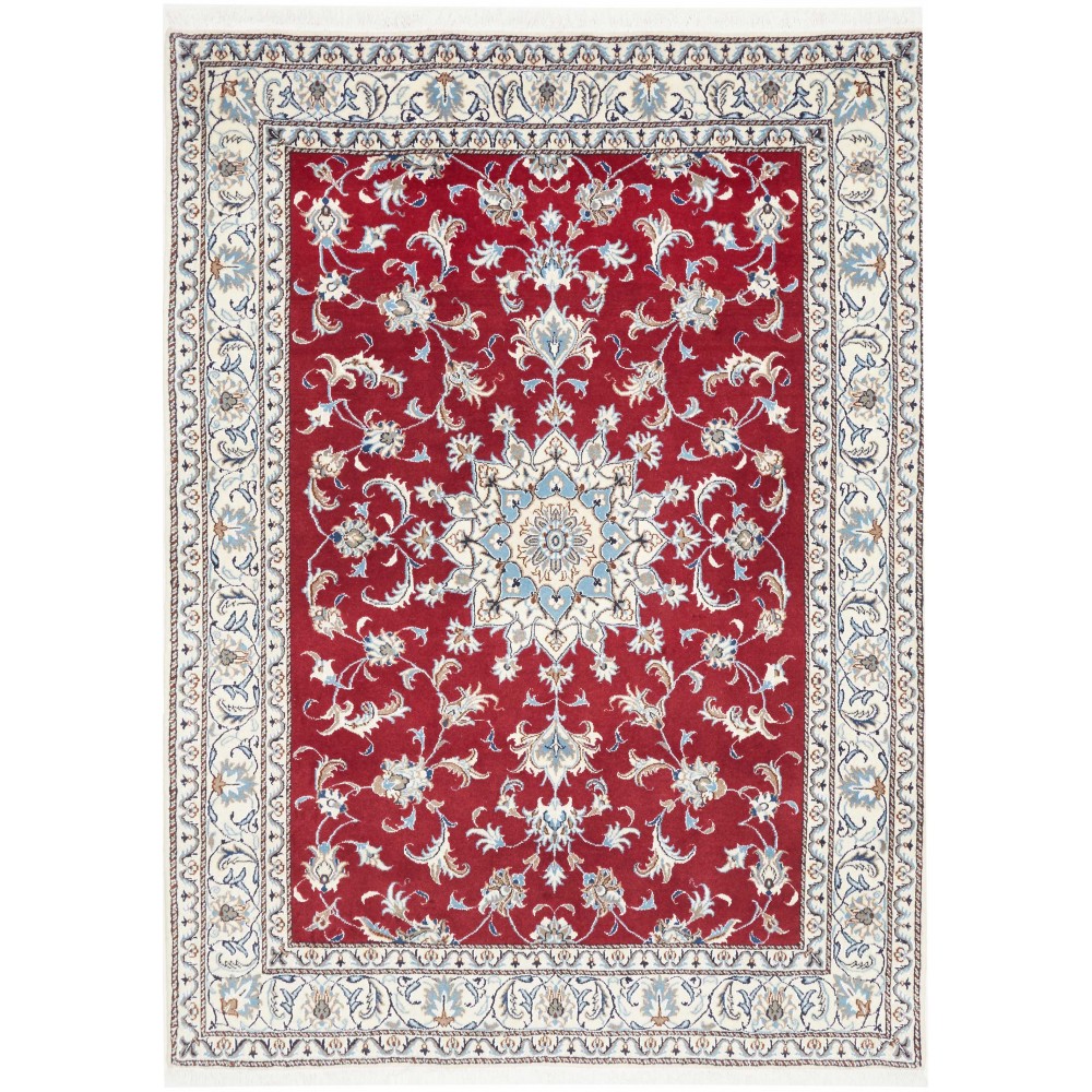 Tappeto Nain Kashmar Persia bianco marrone 163x232