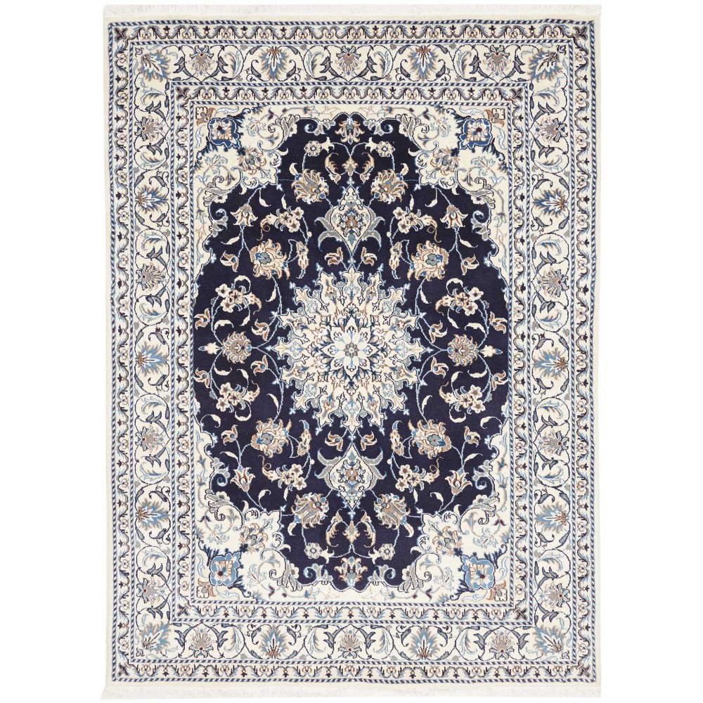 Tappeto Nain Kashmar Persia bianco grigio 150x210