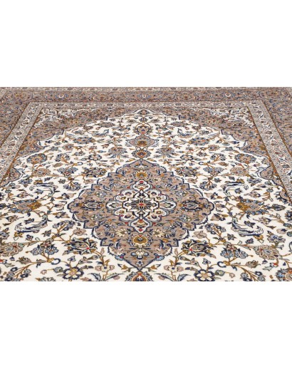 Tappeto Kashan Persia beige azzurro 255x356