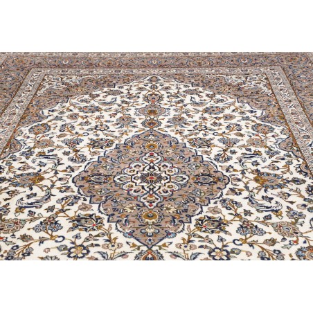 Tappeto Kashan Persia beige azzurro 255x356