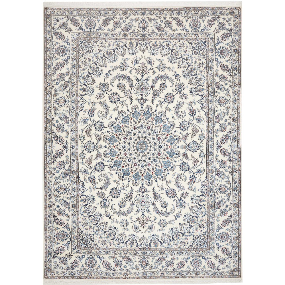 Tappeto Nain Kashmar Persia bianco grigio 248x346