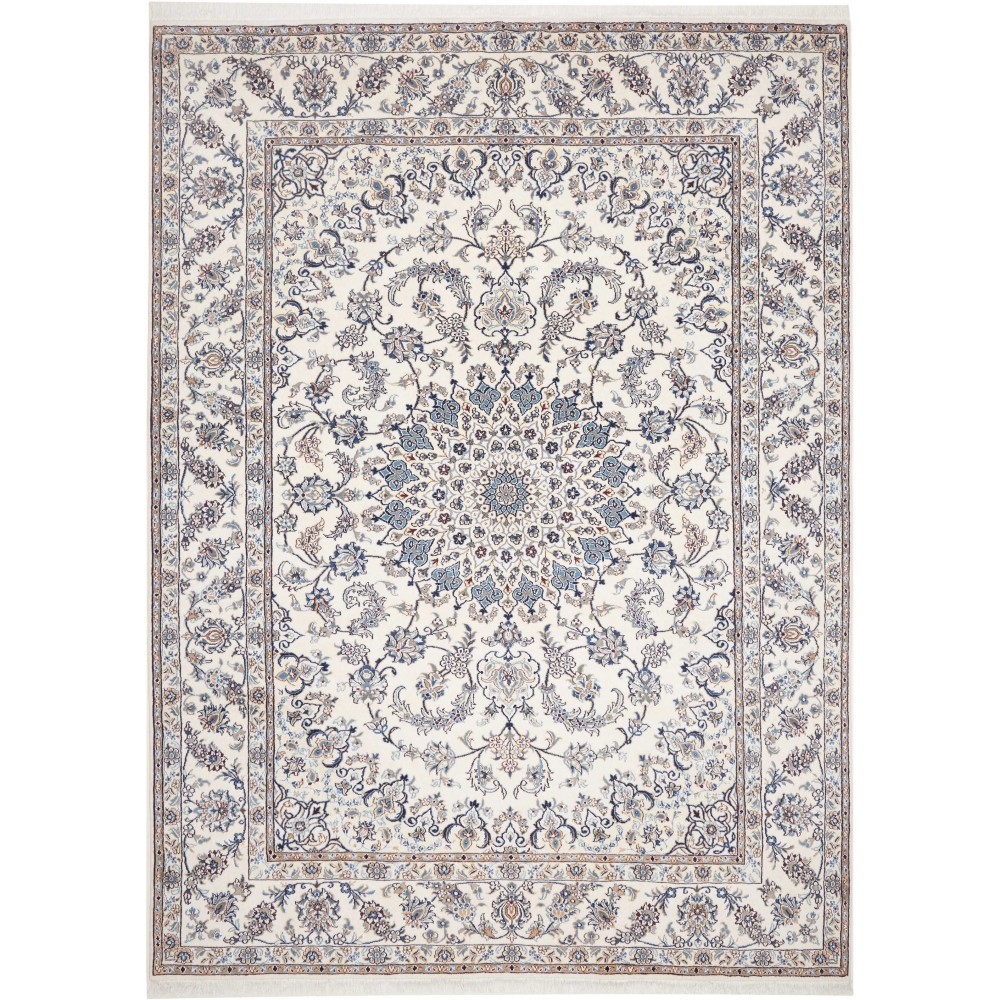 Tappeto Nain Kashmar Persia bianco 246x349