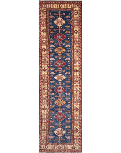 Tappeto Kazak Fine Pakistan azzurro grigio 79x291