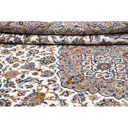 Tappeto Kashan Persia beige azzurro 255x356