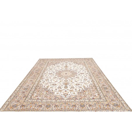 Tappeto Kashan Persia bianco grigio 260x387