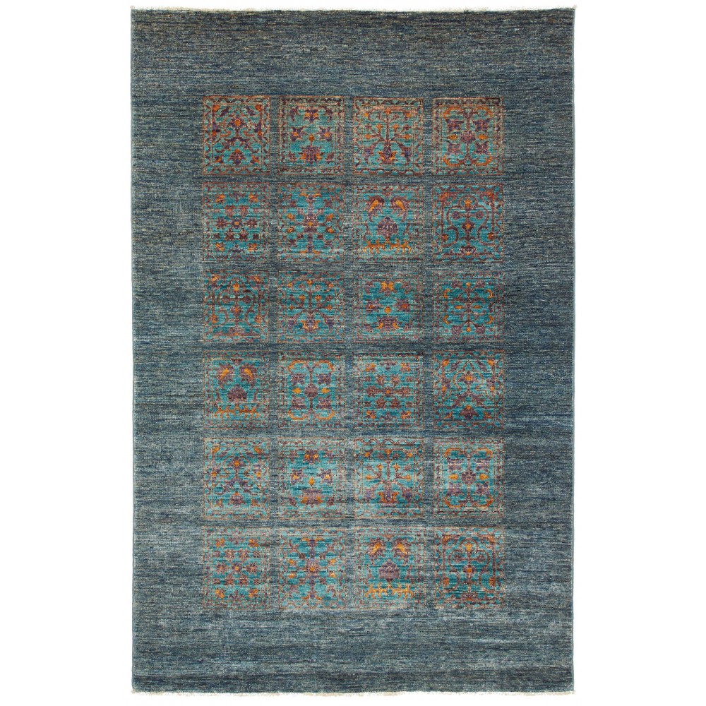 Tappeto Bakhteari Pakistan azzurro beige 123x189