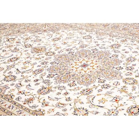 Tappeto Kashan Persia bianco grigio 260x387