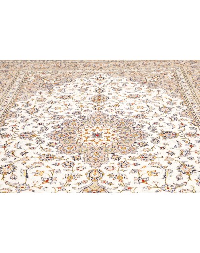 Tappeto Kashan Persia bianco grigio 260x387