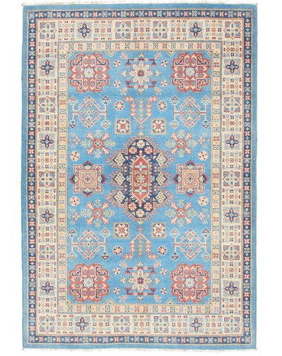 Tappeto Kazak Afghanistan beige blu 122x179