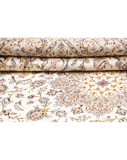 Tappeto Kashan Persia bianco grigio 260x387