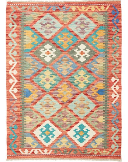 Tappeto Kilim Afghanistan marrone bianco 107x148