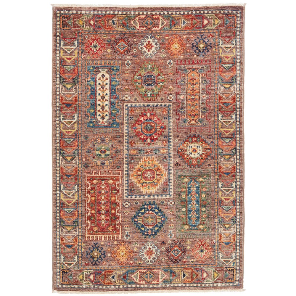 Tappeto Tribal Pakistan bianco grigio 81x118