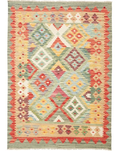 Tappeto Kilim Afghanistan marrone rosso 104x146