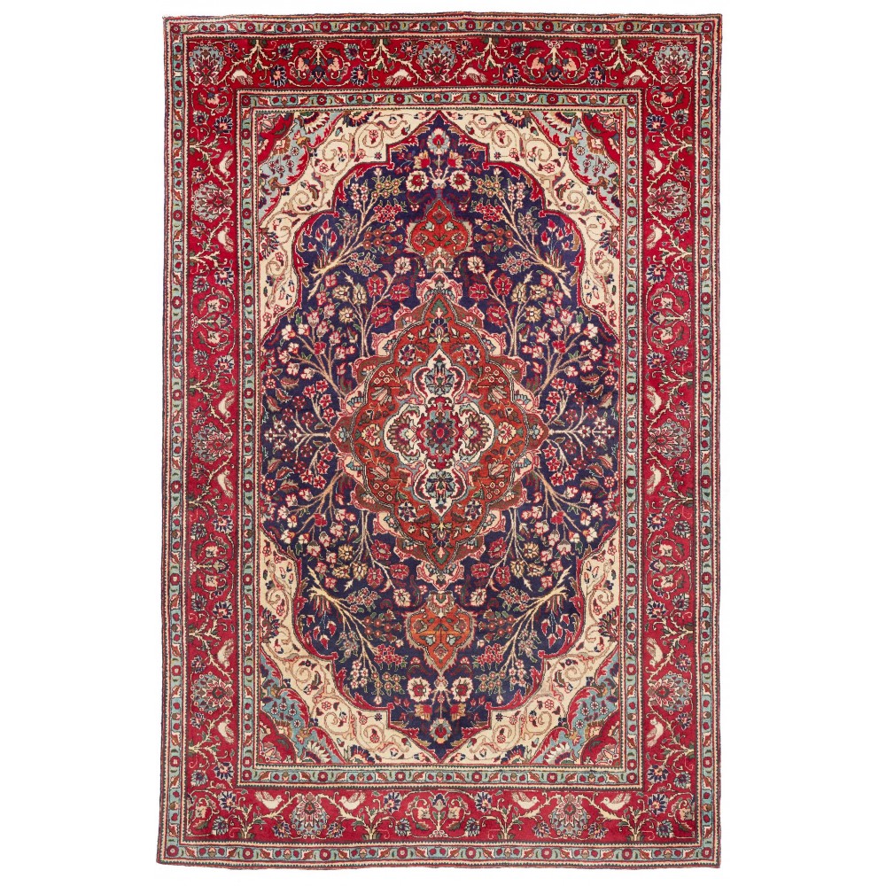 Tappeto Tabriz Persia marrone giallo 200x300