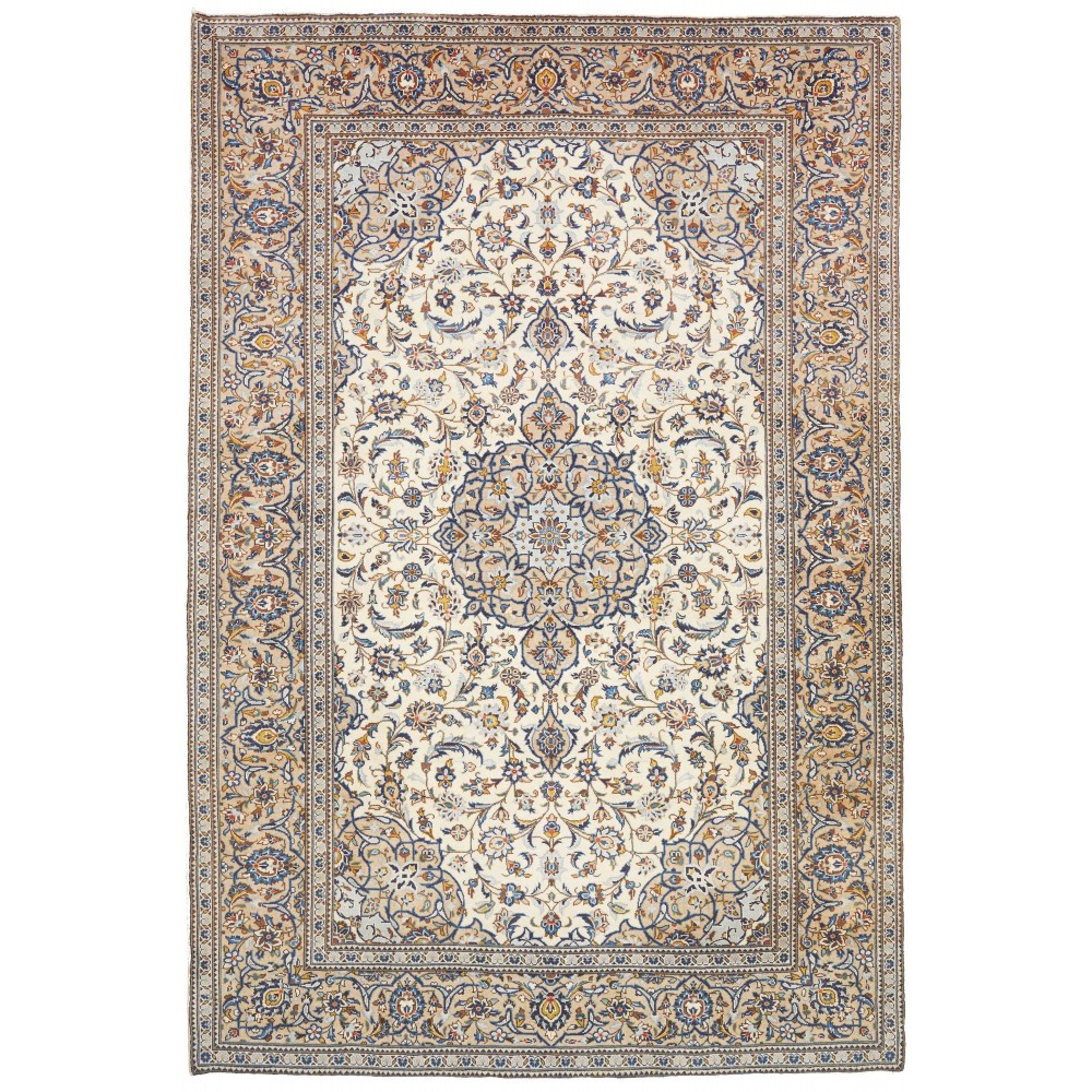 Tappeto Kashan Persia beige grigio 195x292