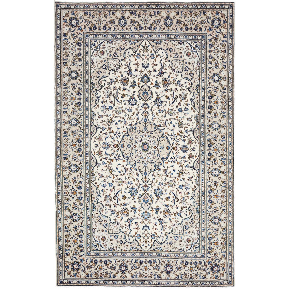 Tappeto Kashan Persia bianco grigio 195x308