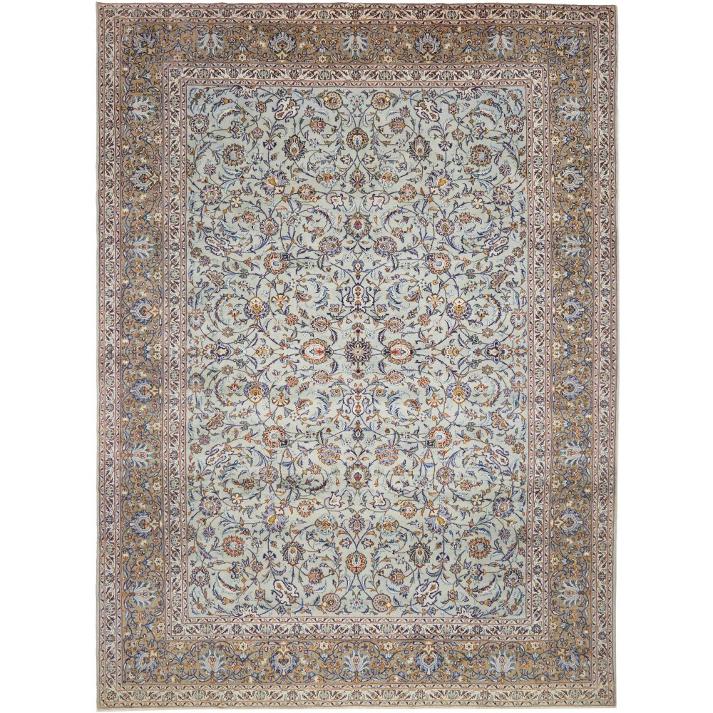 Tappeto Kashan Persia azzurro verde 303x410