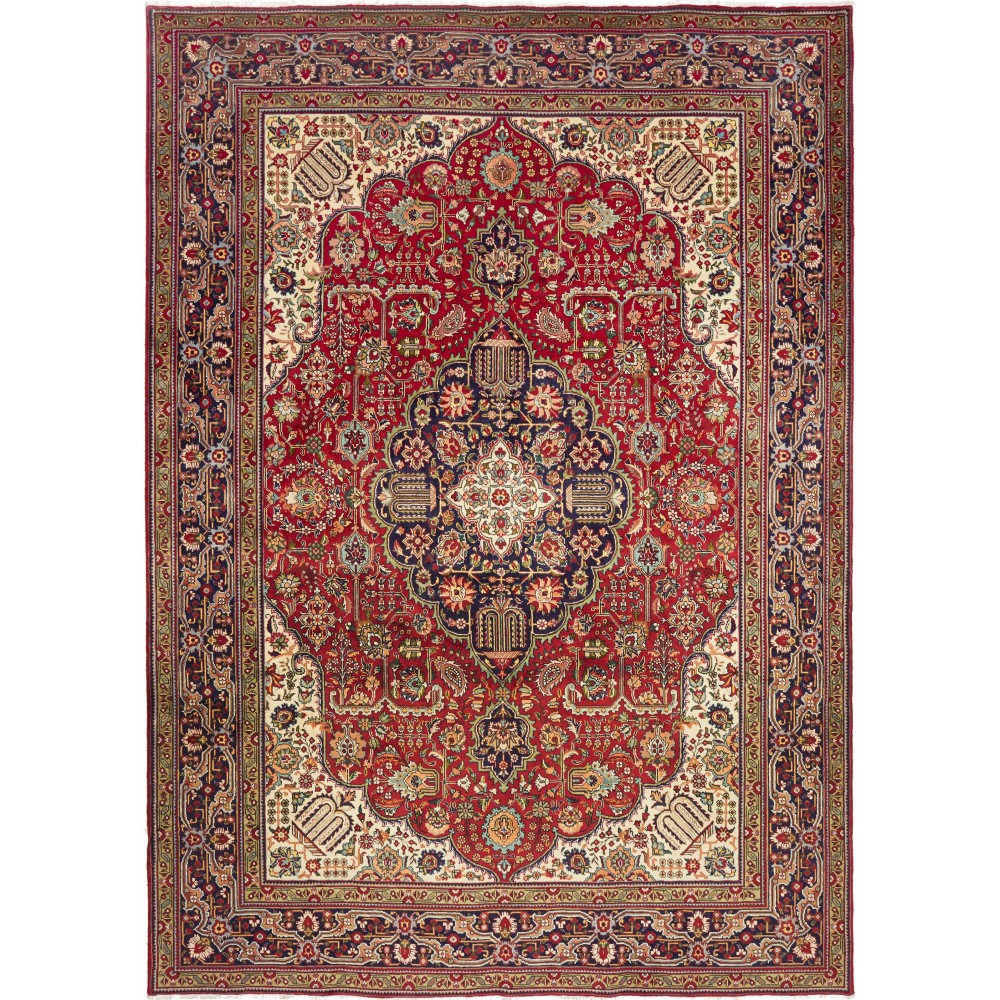 Tappeto Tabriz Persia marrone giallo 255x364