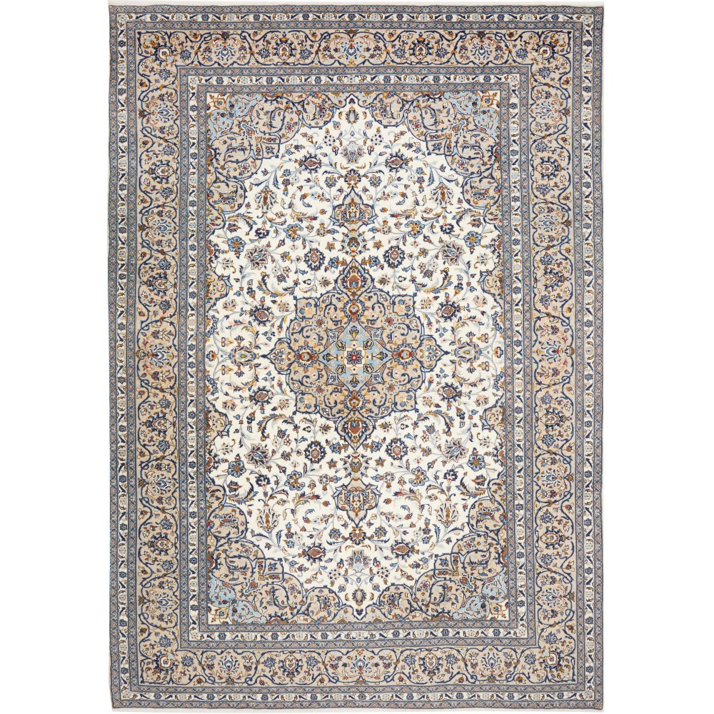 Tappeto Kashan Persia beige grigio 250x353