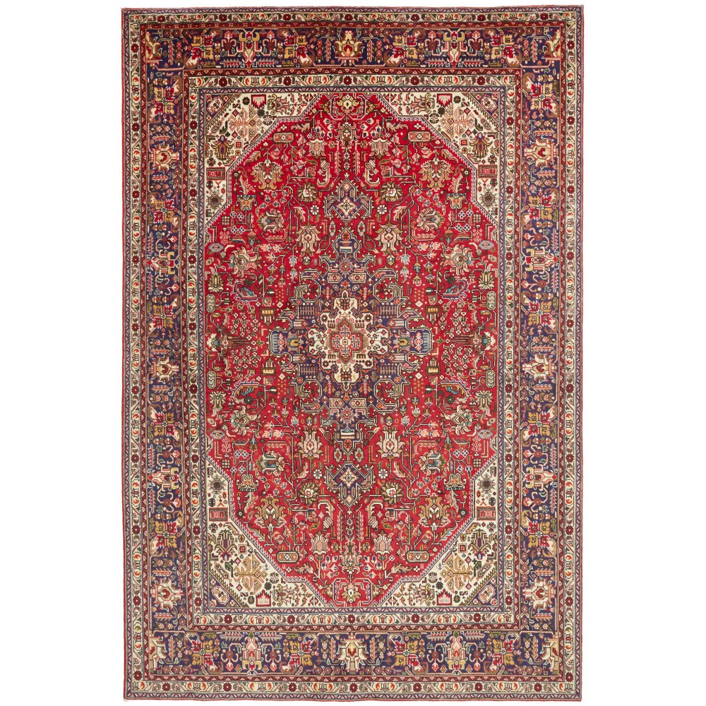 Tappeto Tabriz Persia marrone giallo 198x307
