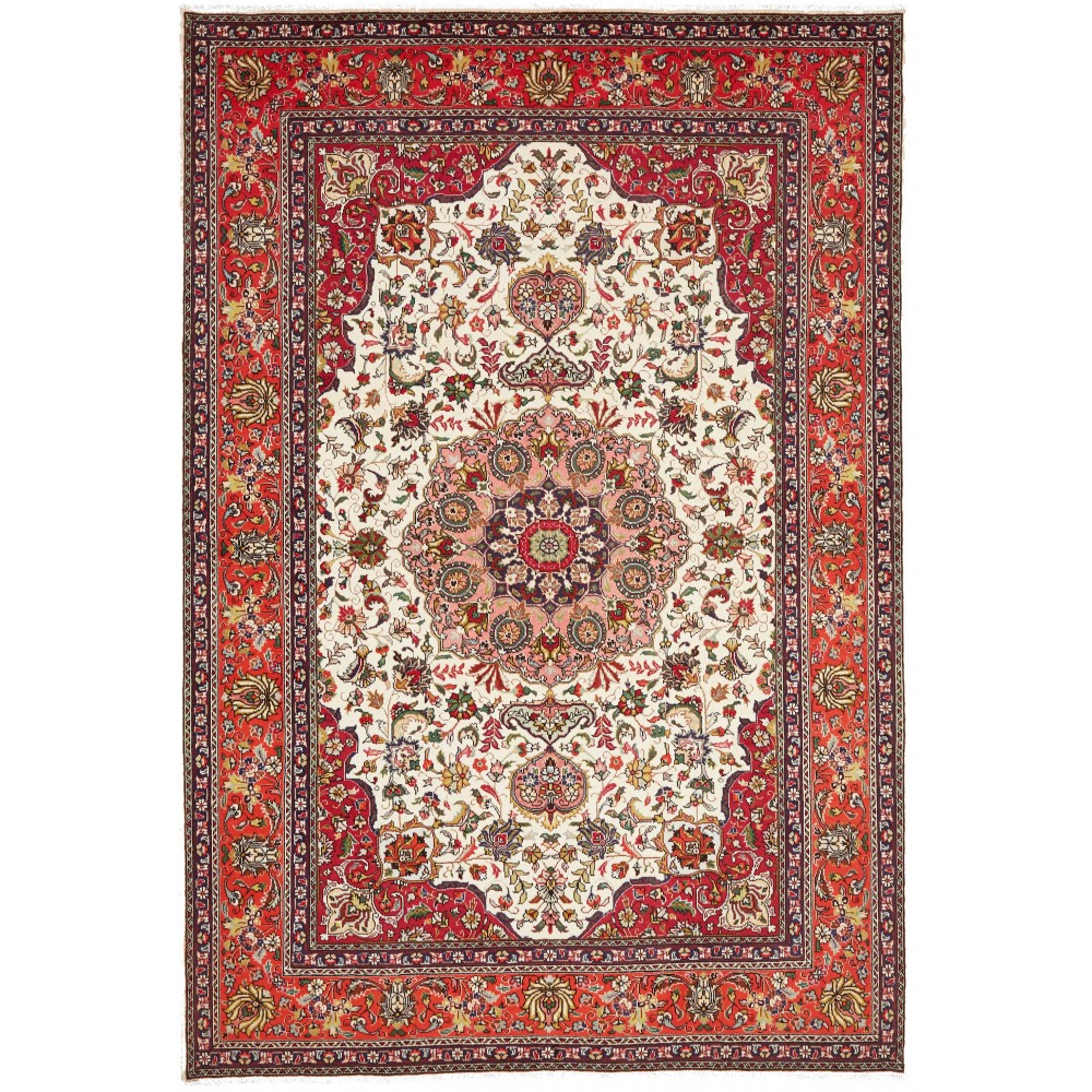 Tappeto Tabriz Persia beige marrone 203x298