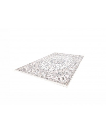 Tappeto Nain Kashmar Persia bianco grigio 252x367