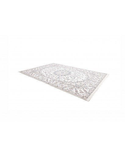 Tappeto Nain Kashmar Persia bianco grigio 252x367