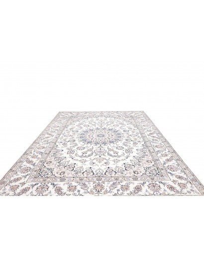 Tappeto Nain Kashmar Persia bianco grigio 252x367