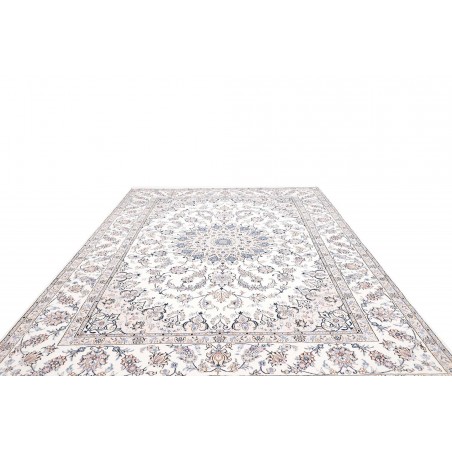 Tappeto Nain Kashmar Persia bianco grigio 252x367