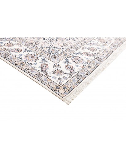Tappeto Nain Kashmar Persia bianco grigio 252x367