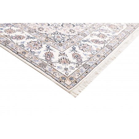 Tappeto Nain Kashmar Persia bianco grigio 252x367