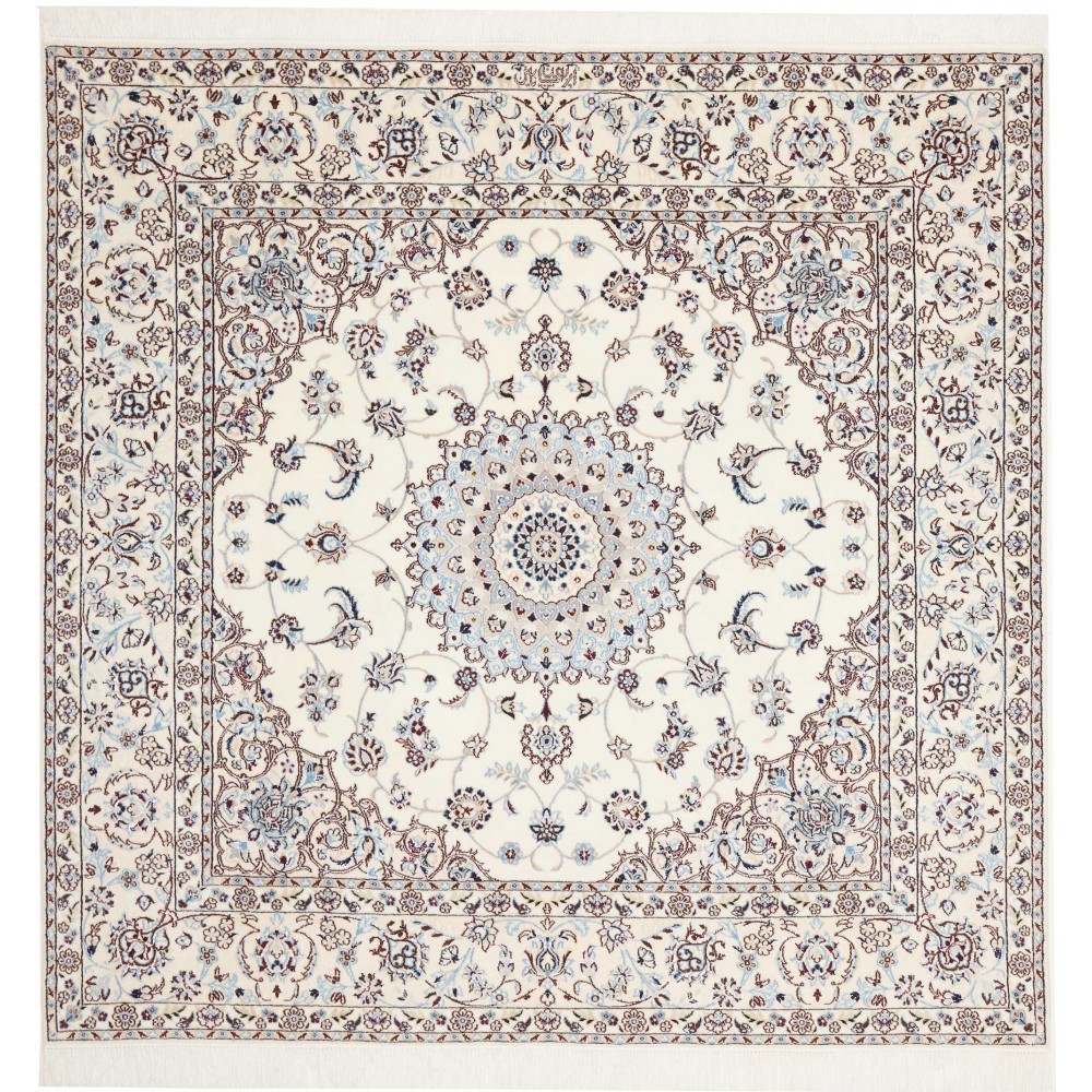 Tappeto Nain 6La Persia bianco grigio 164x163