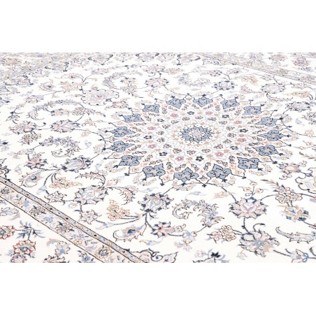 Tappeto Nain Kashmar Persia bianco grigio 252x367