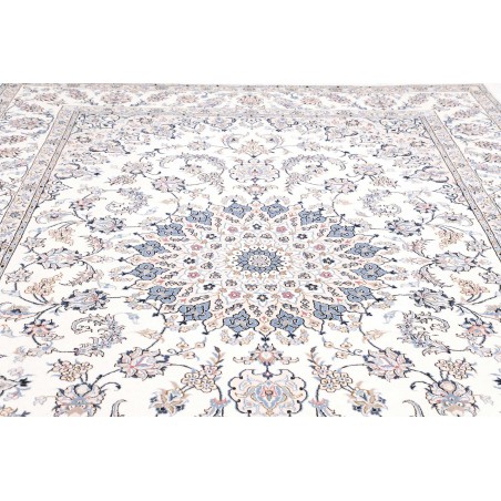Tappeto Nain Kashmar Persia bianco grigio 252x367
