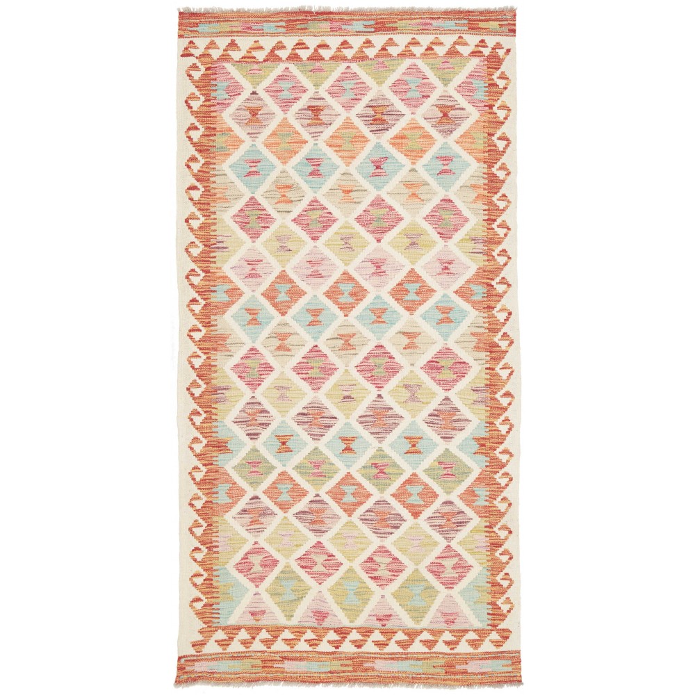 Tappeto Kilim Afghanistan giallo marrone 102x201
