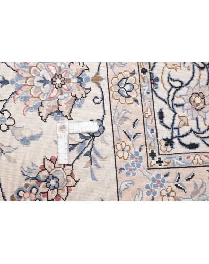 Tappeto Nain Kashmar Persia bianco grigio 252x367