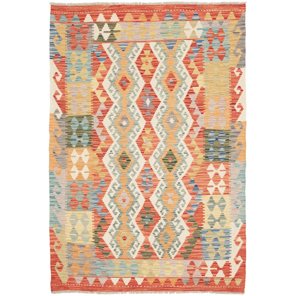 Tappeto Kilim Afghanistan marrone 124x183