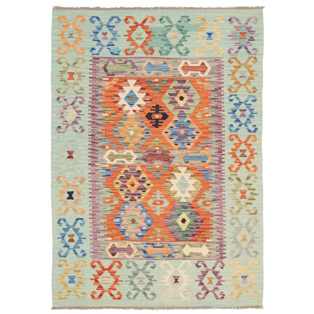Tappeto Kilim Afghanistan beige arancione 119x166