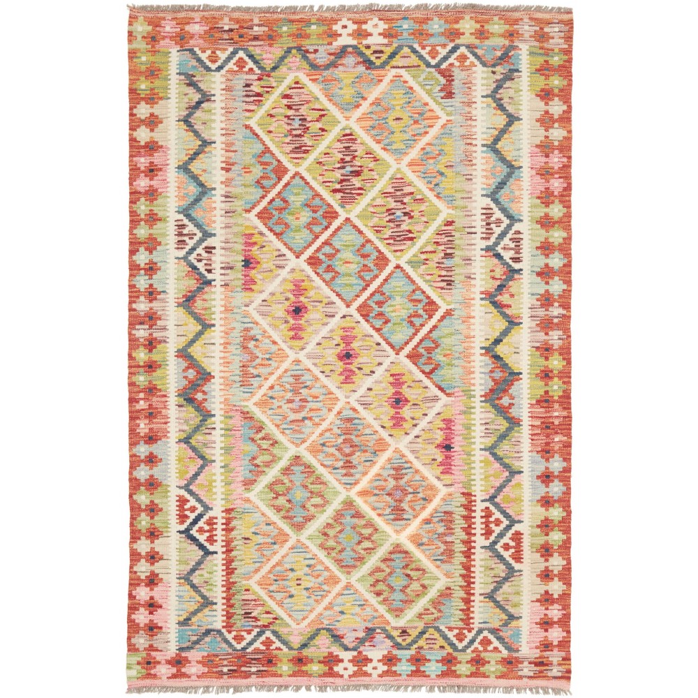 Tappeto Kilim Afghanistan marrone rosso 122x183