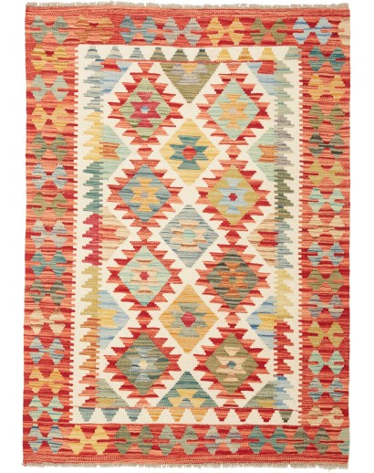 Tappeto Kilim Afghanistan marrone 104x147