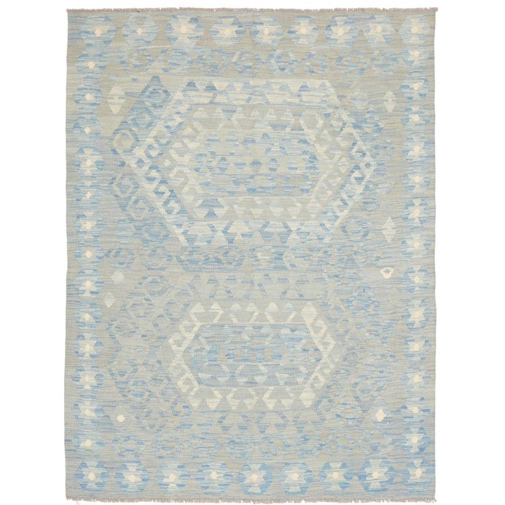Tappeto Kilim Afghanistan beige azzurro 150x200