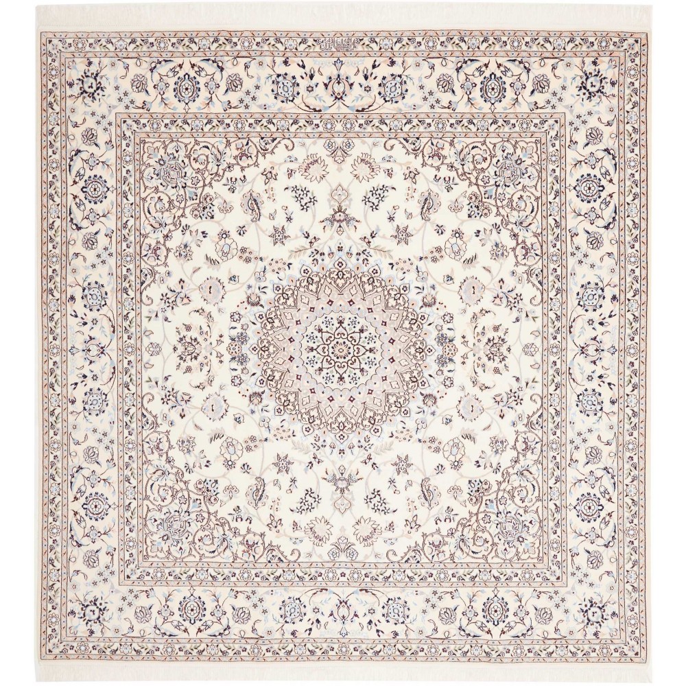 Tappeto Nain 6La Persia bianco grigio 205x213
